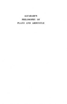 Alfarabi's Philosophy of Plato and Aristotle