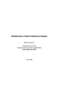 Introducción a Teoría Cuántica de Campos