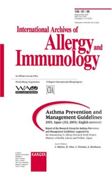 Asthma Prevention And Management Guidelines: 2003, Japan (Jgl 2003), English Summary