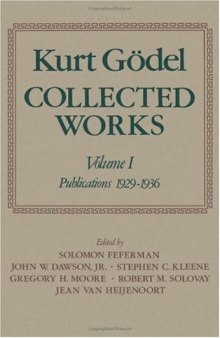 Collected Works: Volume I: Publications 1929-1936