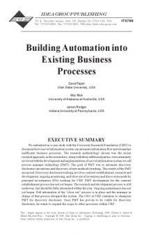 Building Automation into Existing Business Processes