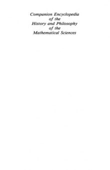 Companion encyclopedia of the history and philosophy of the mathematical sciences. Vol. 1,2