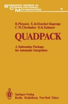 Quadpack: A Subroutine Package for Automatic Integration