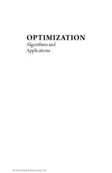 Optimization: Algorithms and Applications