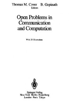 Open problems in communication and computation