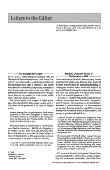 The Mathematical Intelligencer Vol 16 No 1, March 1994 