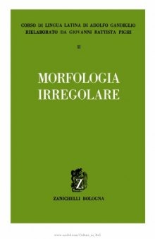 Corso di lingua latina: morfologia regolare