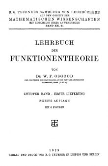 Lehrbuch der Funktiontheorie