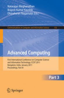 Advanced Computing: First International Conference on Computer Science and Information Technology, CCSIT 2011, Bangalore, India, January 2-4, 2011. Proceedings, Part III