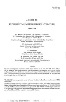 A guide to experimental particle physics literature, 1994-1998