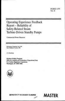 Reliability of Safety-Related Steam-Turbine-Driven Standby Pumps