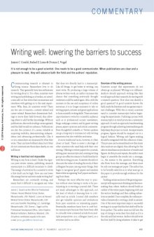 Writing well: lowering the barriers to success