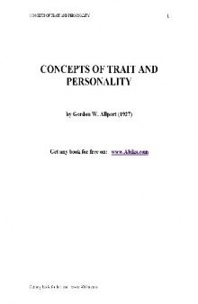 concept of traits and personality