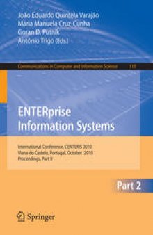 ENTERprise Information Systems: International Conference, CENTERIS 2010, Viana do Castelo, Portugal, October 20-22, 2010, Proceedings, Part II