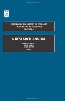 Research in the History of Economic Thought and Methodology, Volume 26A