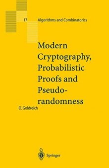 Modern cryptography, probabilistic proofs, and pseudorandomness