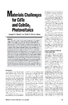 Materials Challenges for CdTe and CuInSe2 Photovoltaics