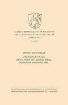 Archäologische Forschungen der Max Freiherr von Oppenheim-Stiftung im nördlichen Mesopotamien 1955