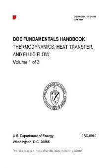 DOE Fundamentals Handbook - Thermodynamics Heat Transfer and Fluid Flow - Vol 1 of 3 - h1012v1a