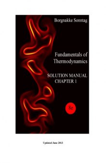 Fundamentals of Thermodynamics, Instructor Solution Manual