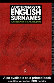 A dictionary of English surnames