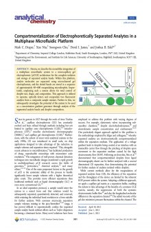 Anal. Chem. 2012, 84, 5801−5808 [Article] Compartmentalization of Electrophoretically Separated Analytes in a Multiphase Microfluidic Platform