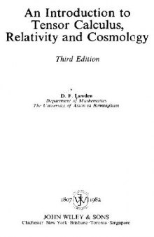 An Introduction to Tensor Calculus, Relativity, and Cosmology