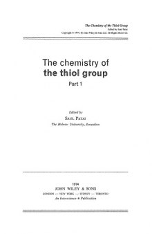 The Thiol Group - Volume 1