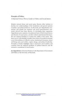 Principles of Politics: A Rational Choice Theory Guide to Politics and Social Justice