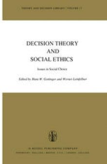 Decision Theory and Social Ethics: Issues in Social Choice