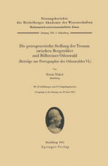 Die petrogenetische Stellung der Tromm zwischen Bergsträßer und Böllsteiner Odenwald (Beiträge zur Petrographie des Odenwaldes VI.)