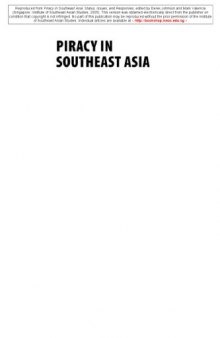 Piracy in Southeast Asia : Status, Issues, and Responses