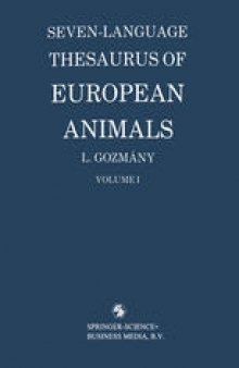 Seven-Language Thesaurus of European Animals: Volume II