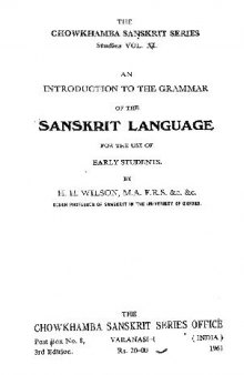 An Introduction to the Grammar of Sanskrit