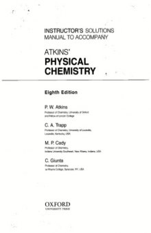 Instructor's solutions manual to accompany Atkin's Physical Chemistry
