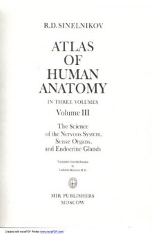 Atlas of Human Anatomy vol.III-Nervous System, Endocrine Glands And Sense Organs  