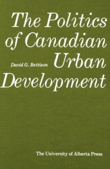 The politics of Canadian urban development