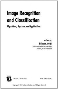 Image recognition and classification: algorithms, systems, and applications  