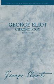 A George Eliot Chronology