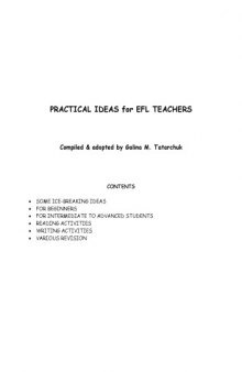 Practical Ideas for Efl Teachers. Методическое пособие