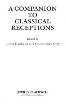 A Companion to Classical Receptions
