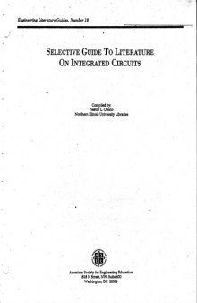 Selective Guide to Literature on Integrated Circuits (Engineering Literature Guides, No. 18)