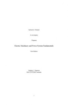 Electric Machinery And Power System Fundamentals
