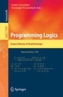 Programming Logics: Essays in Memory of Harald Ganzinger