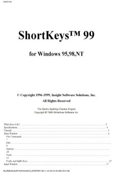 ShortKeys : for Windows 3.1, 95, NT