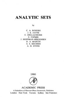 Analytic Sets (London school 1978)