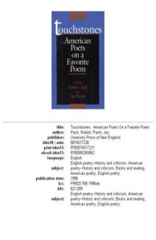 Touchstones: American Poets on a Favorite Poem (Bread Loaf Anthology)