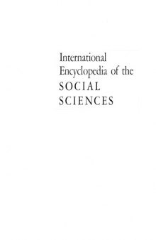 International encyclopedia of the social sciences volume 11