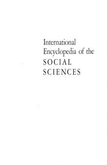 International encyclopedia of the social sciences volume 13