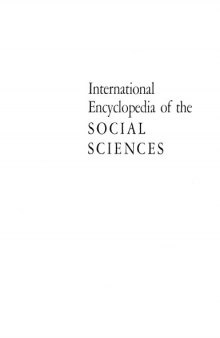International encyclopedia of the social sciences volume 16